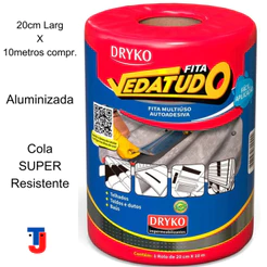 Fita Manta Asfaltica Adesiva Telhados 20cm rolo com 10metros