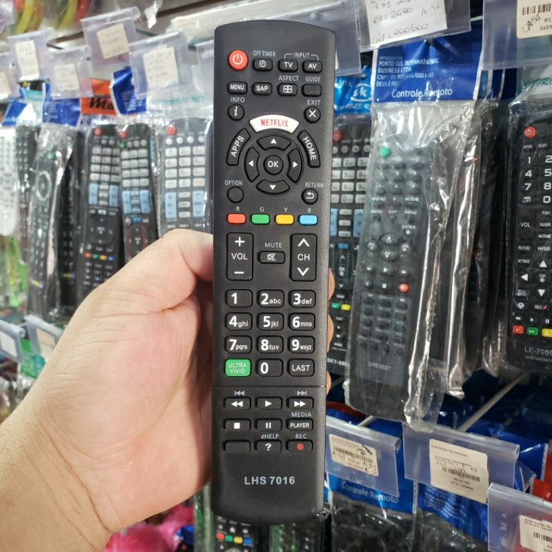 Controle Remoto Compatível Para TV Panasonic Lcd Led Smart Netflix App Tc-32cs600b Tc-40cs LHS-7016
