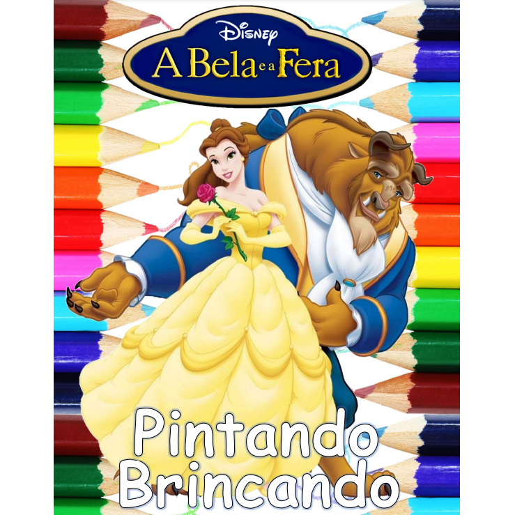 100 Desenhos Para Pintar e Colorir Bela e a Fera - Folhas A4 Sulfite Avulsas/Soltas