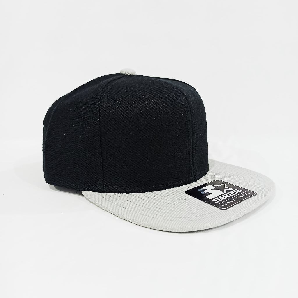 Boné Snapback Preto e cinza Starter Boné Aba reta original Regulável