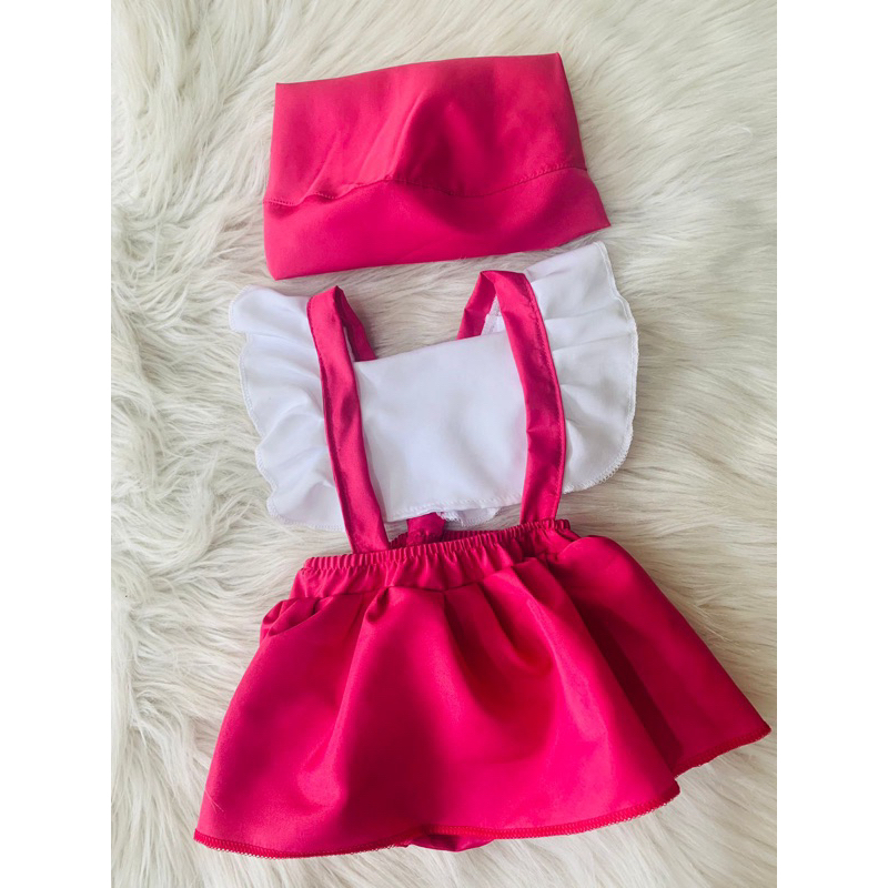 Romper Jardineira Saia Masha e o Urso para Menina Fantasia
