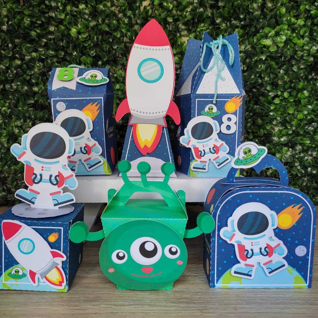 Kit 30 Caixas Personalizadas Astronauta