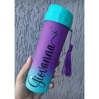 Garrafa Squeeze Degradê PERSONALIZADA com nome frase desenho 475ml em Oferta na Shopee