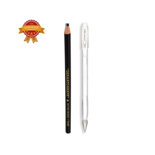 Kit 1 Lápis dermatográfico Mitsubishi 7600-preto + 1 Caneta gel Signo Angelic Colour branca em Oferta na Shopee