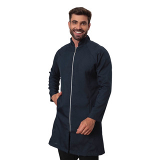 Jaleco Masculino Slim Oxford Premium Ziper Viena Azul Marinho