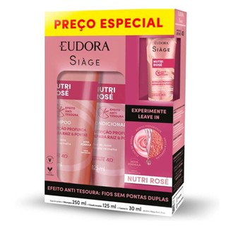 Kit Eudora Siàge Nutri Rosé Shampoo 250ml + Condicionador 125ml + Leave-In 30ml
