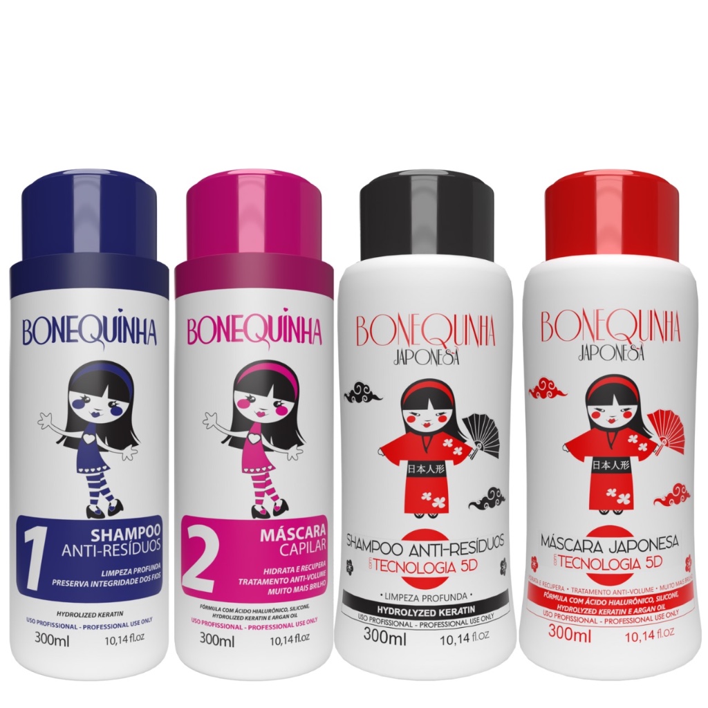 Bonequinha Escandalosa Progressiva 2x300ml + Japonesa Kit Progressiva 5d 300ml