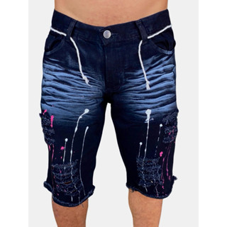 Bermuda Masculina Jeans Rasgado
