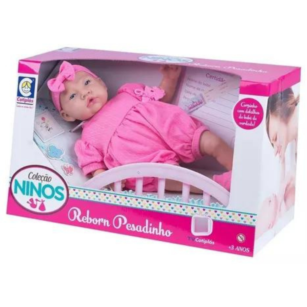 Boneca Coleção Ninos Reborn Pesadinho Menina - Cotiplás 2180 em Oferta na Shopee