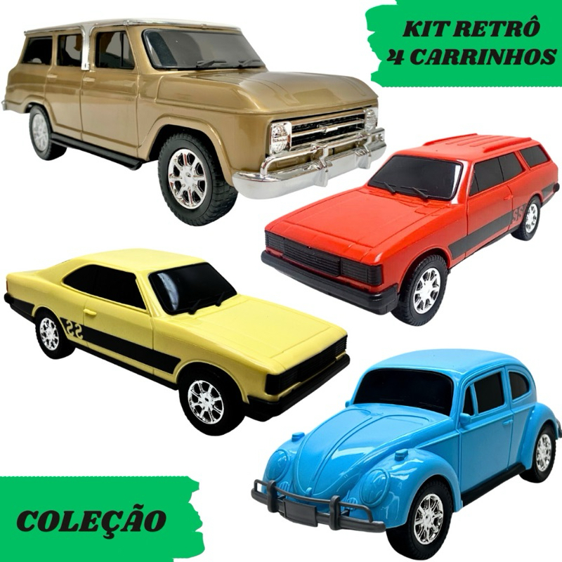 Kit com 4 carros VERANEIO + OPALA + FUSCA + CARAVAN em Oferta na Shopee