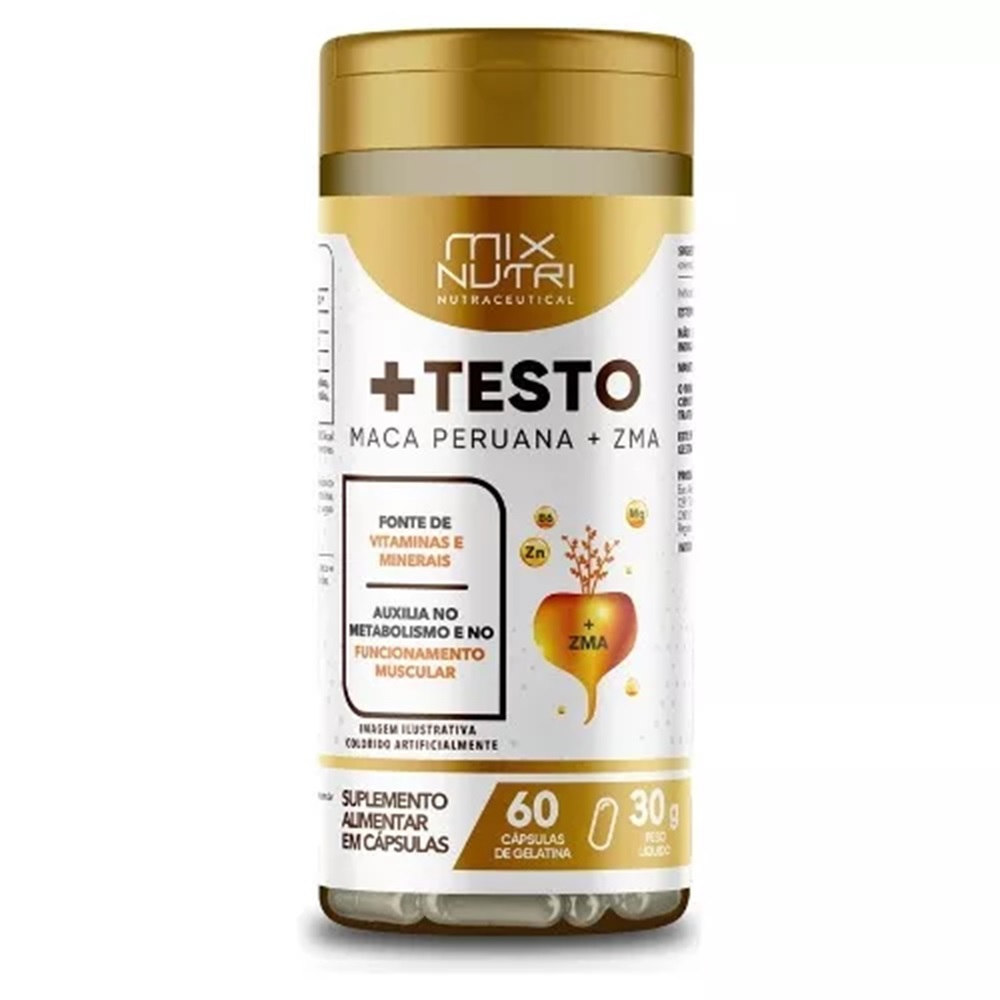 Maca Peruana E Zma com Testo 60 capsulas + energia Mix Nutri