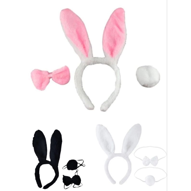 Kit Arco De Coelho Com Rabinho e Gravata Festa  Fantasia Decoração