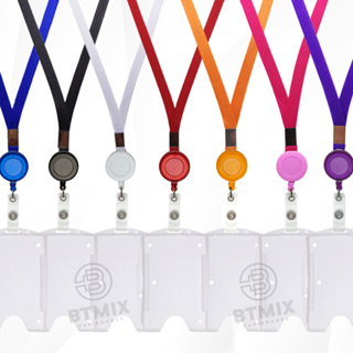 01 Cordão com Porta Crachá Retrátil e Crachá Rígido Horizontal e Vertical em Oferta na Shopee