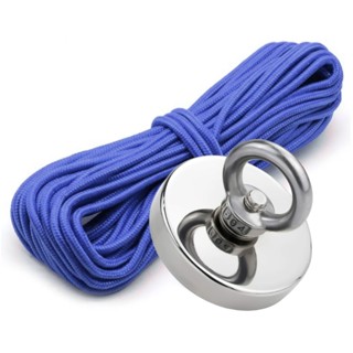 Ima De Neodimio Para Pesca Magnetica 80kg De Tracao Iman Neodimio Imã + Corda 10 metros
