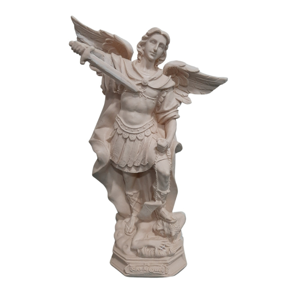 Escultura em Resina São Miguel 30 cm G Imagem Estatueta P/ Decoração