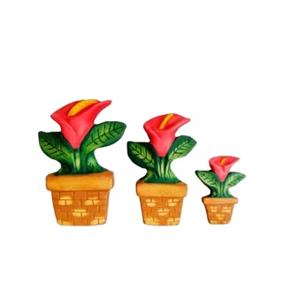 Trio Vaso de Parede Flor Antúrio Decorações em Oferta na Shopee