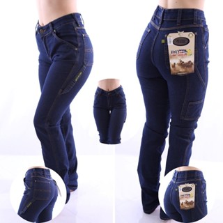 Calça Feminina Jeans Cintura Média Carpinteira Country Terra de Rodeio Original Linha Premium