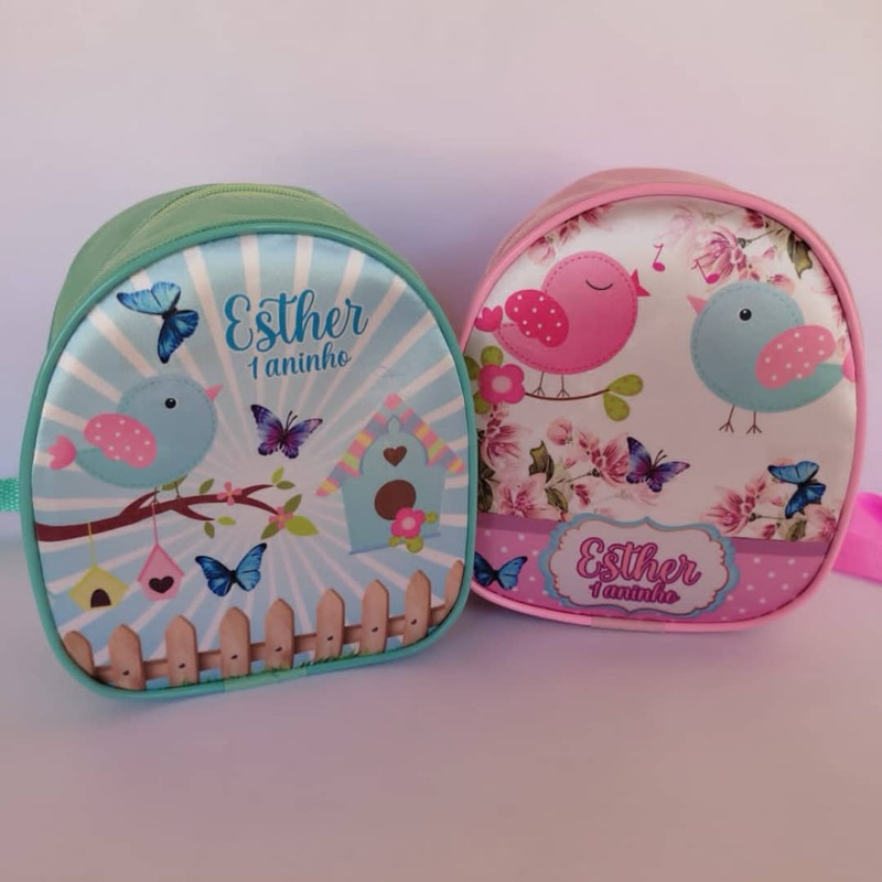 Mochila Personalizada Infantil Lembrancinha de Aniversário Jardim Encantado
