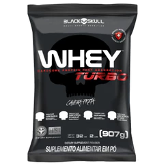 Whey Protein Turbo Concentrado (Refil) - 907g - Caveira Preta Black Skull