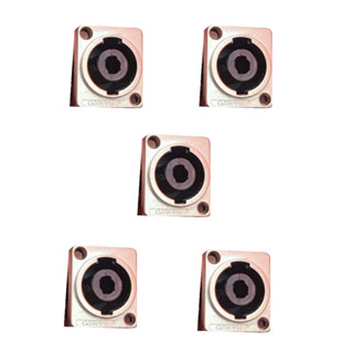 Kit 5Pecas Plug Conector Speakon Painel Com Trava