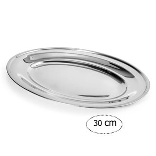 Kit com 5 Travessas Oval Inox 30 cm Para Restaurante Servir Porções