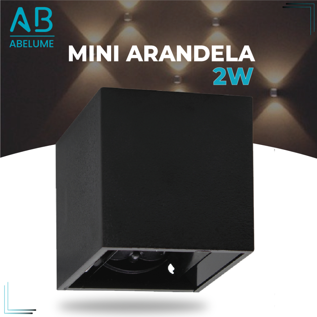 Arandela LED 2W Slim 2 Focos Ajustáveis + Luz Embutida - Modelo Europeu Moderno Interno e Externo Paredes e Muros Preto Branco e Marrom - Home & Living