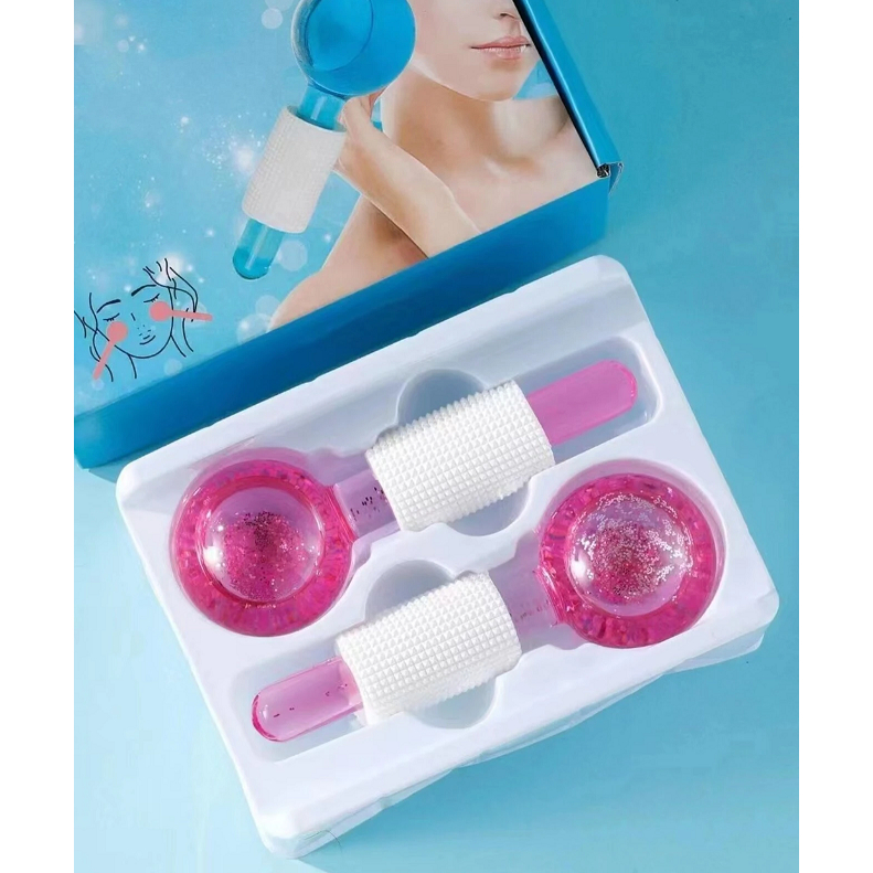 Esfera De Cromoterapia Kit 2 Peças Par de esfera grande na cor rosa ou Lilas COM GLITTER