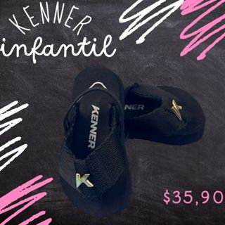 Escolha com Estilo: Sandália Confortável Kenner para Bebês - Diversidade de Cores Azul e Preto (Do 17 ao 24) com Sola Antiderrapante e Tira de Gorgorão Siliconado