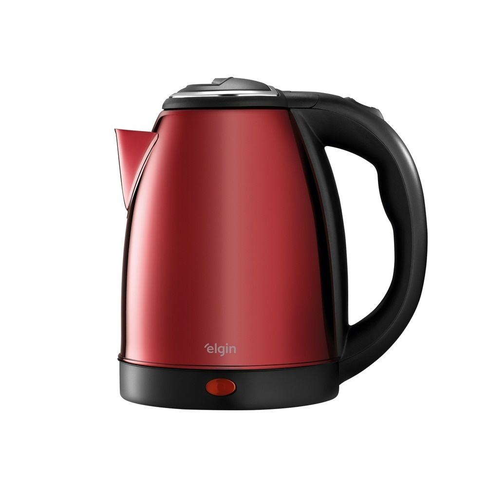Chaleira elétrica inox 1,8L com desligamento automático vermelha Elgin