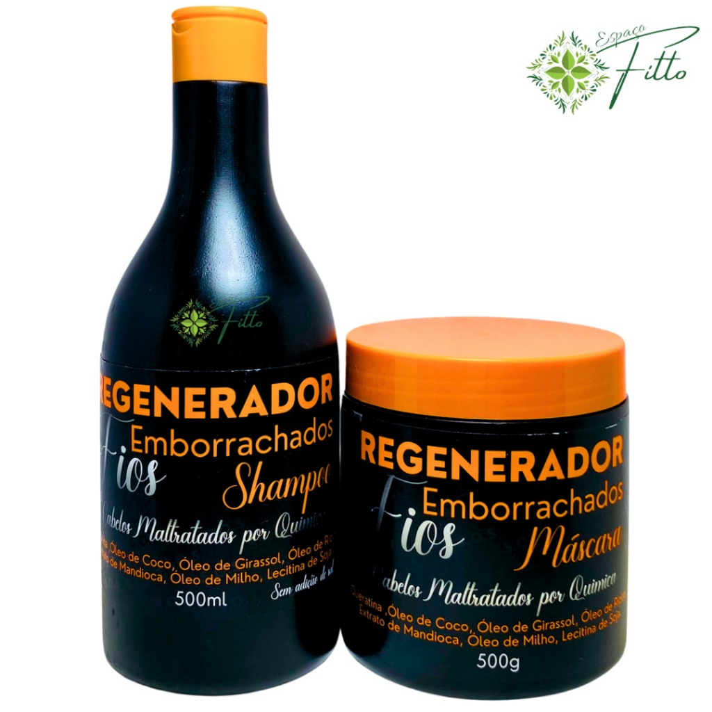 Kit Regenerador de Fios Emborrachados Maycrene Para Recuperar Cabelos com Química - Shampoo e Máscara Reconstrução Imediata.