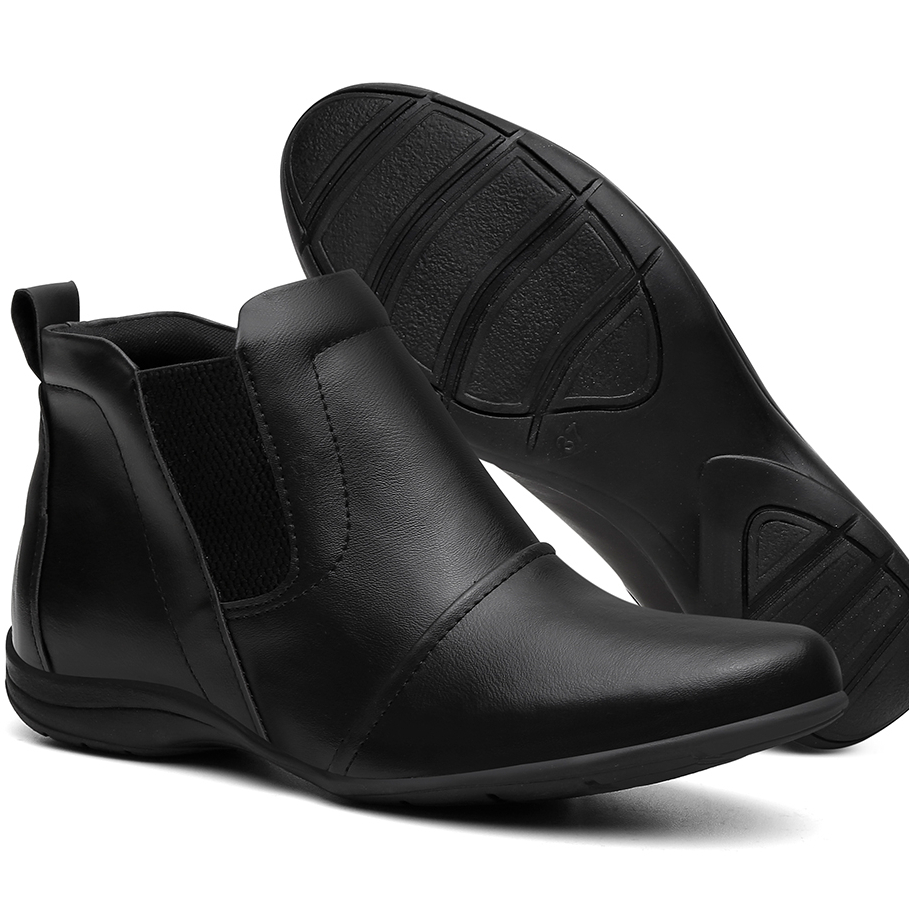 Bota Feminina Botinha Cano Curto Baixo Coturno Feminino Elástico Calce Fácil Resistente Confortável em Oferta na Shopee