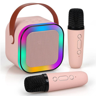 Mini Caixinha De Som Bluetooth K12 Led Com Microfone Karaokê Infantil Speaker RGB Envio Imediato