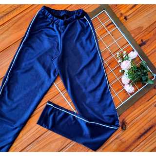 Calça Legging helanca Escolar Azul Marinho com friso branco. Juvenil e Adulto.