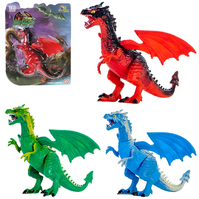 Dragao 16Cm Na Cartela mundo medieval color