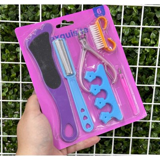 Kit Manicure Cuidados com as Unhas , Lixa , Alicate , Escovinha de Unha, Separador de Dedos e Espátula de Cutícula