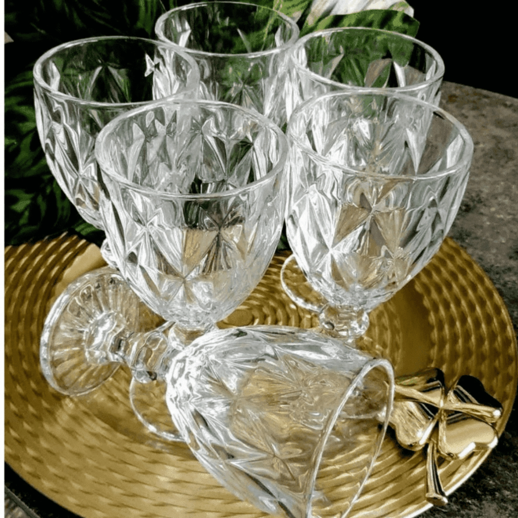 Jogo 12 Taça Diamante Copo Vidro Transparente Bico De Jaca 330ml · foto 2