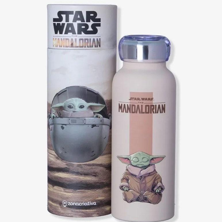 Garrafa térmica emborrachada Mandalorian500ml - Star Wars Garrafa térmica para água