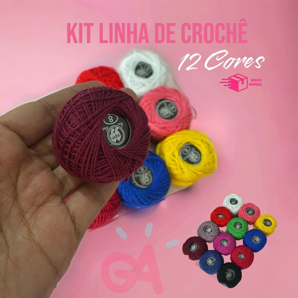 Kit De Linhas De Crochê - Barbante - 100%Algodao - 12 Novelos