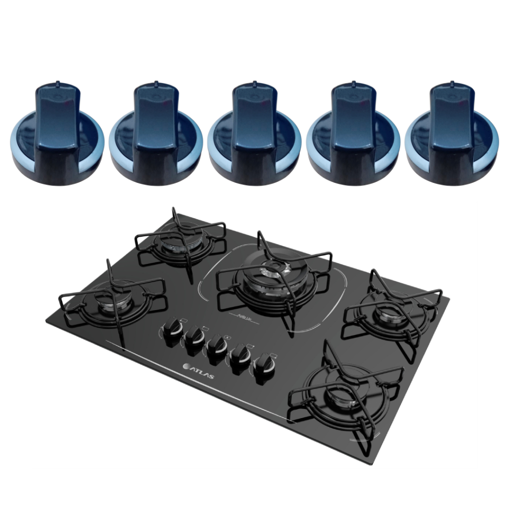 5 Botões Manípulo Fogão Atlas Cooktop Agile Up Originais