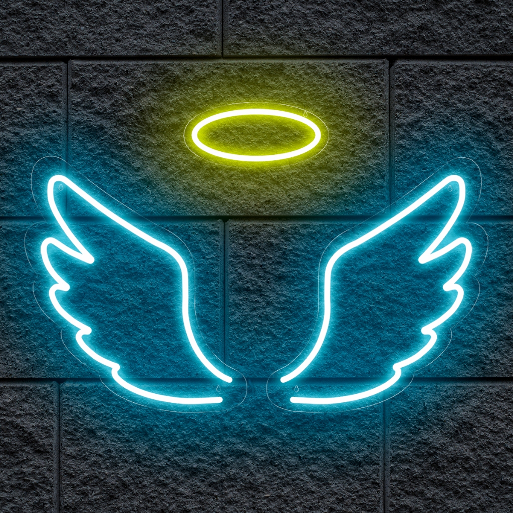 Painel Led Neon Asas de Anjo Instagramavel Pinterest
