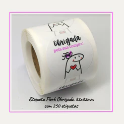 250 Etiquetas Adesivas Flork Bento Obrigada Pela Sua Compra