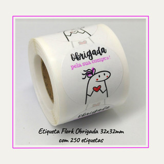 250 Etiquetas Adesivas Flork Bento Obrigada Pela Sua Compra