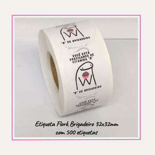 500 Etiquetas Adesivas Flork Bento Para Brigadeiros Bolos Doces em Oferta na Shopee