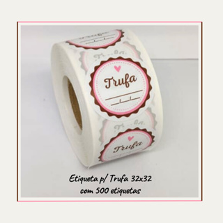 500 Etiquetas Adesivas Doces Trufa Caseira em Oferta na Shopee