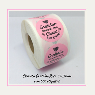 500 Etiquetas Adesivas Gratidão Ter Você Como Cliente Rosa em Oferta na Shopee