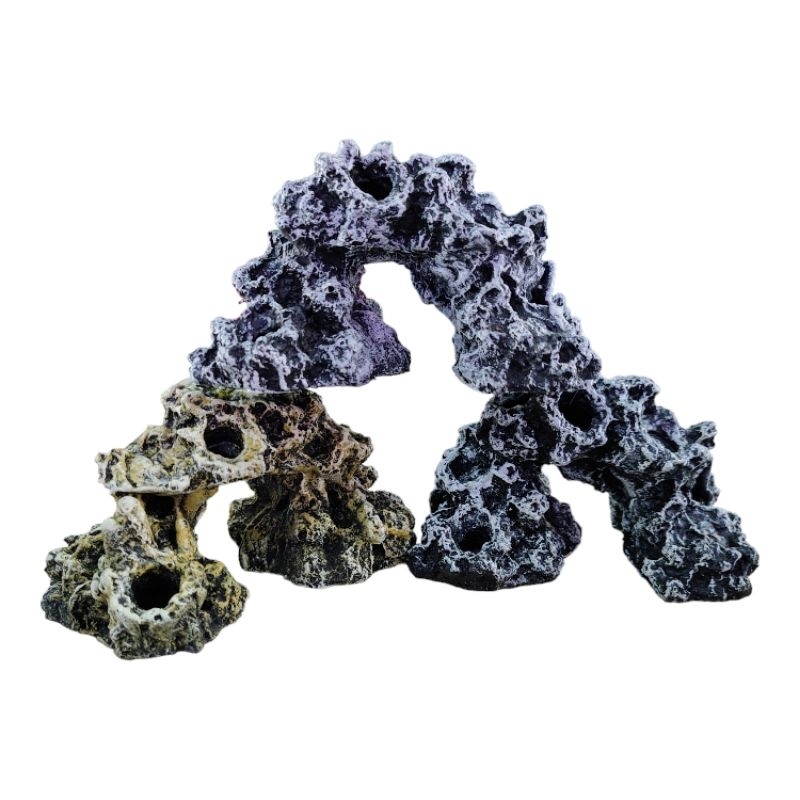 Rocha Artificial Para Aquário Marinho Água Doce Enfeite Ornamento Resina Decoração Layout Hardscape Terrário Répteis Tartaruga Tipo Sansibar Rock Reef