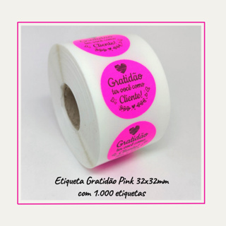 Etiquetas Adesivas Gratidão Ter Você Como Cliente Pink em Oferta na Shopee