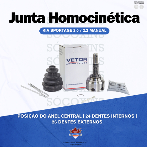 Junta Homocinética para Kia Sportage 2.0 / 2.2 Manual | Vetor