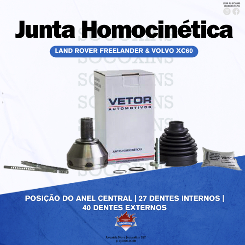 Junta Homocinética para Land Rover Freelander & Volvo XC60 | Vetor