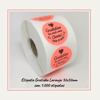 Etiquetas Adesivas Gratidão Ter Você Como Cliente Laranja em Oferta na Shopee